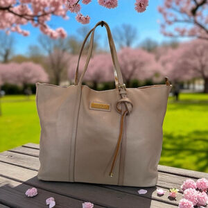 Jimmy Choo Blush Pink/Gold Leather Tote Bag